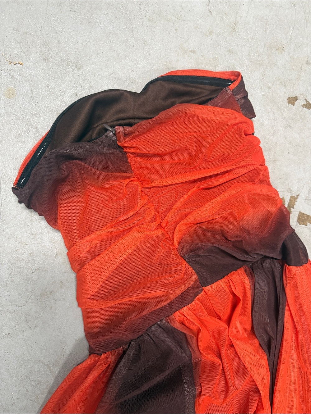 Strapless Ombre Maxi Dress in Orange, Brown & Aqua Size Small Back Zip NWOT - Picture 4 of 6